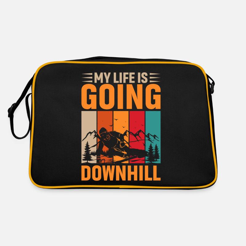 My life is going downhill - skiing Retro Bag