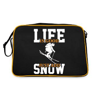 Life is good Just add snow - Retro Bag - black/gold - Back