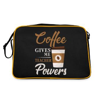Coffee gives me teacher competence - Retro Bag - black/gold - Back