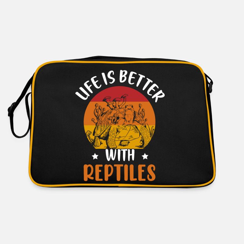 Life Is Better With Reptiles Lizard Lover Reptile Retro Tasche