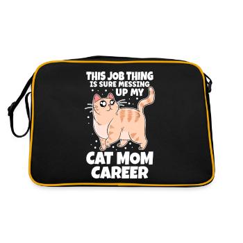 Job Thing Is Sure Messing Up My Cat Mom Career - Retro Tasche - Schwarz/Gold - Hinten