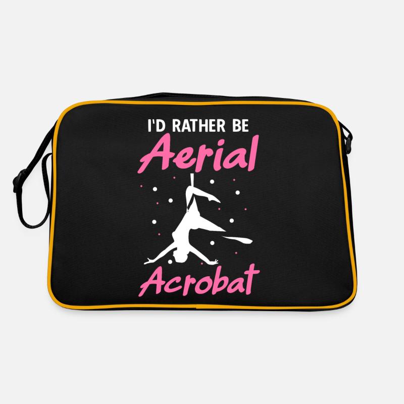 I'd Rather Be Aerial Acrobat - Retro Tasche - Schwarz/Gold