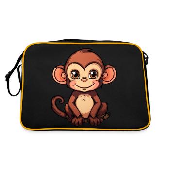 cute little monkey - Retro Bag - black/gold - Back