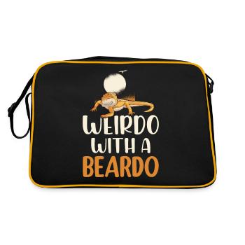 Weirdo With A Beardo Reptile Lizard Lover - Retro Bag - black/gold - Back