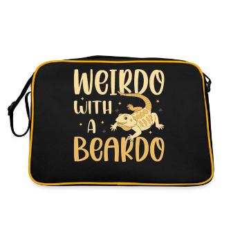 Weirdo With A Beardo Lizard Lover Reptile - Retro Bag - black/gold - Back