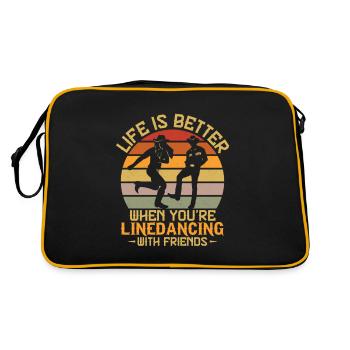 Life Is Better When You're Linedancing Country Mus - Retro Bag - black/gold - Back