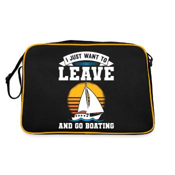 Sailboat I Just Want To Leave And Go Boating - Retro Tasche - Schwarz/Gold - Hinten