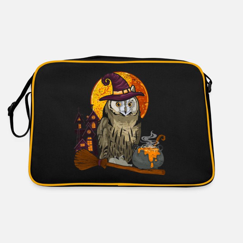 Hexen Hut Weiser Vogel Geschenk Halloween Eule Retro Tasche