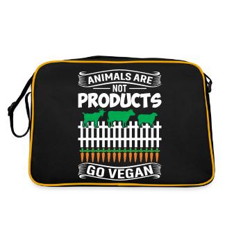 Les animaux ne sont pas des produits qui deviennent végétaliens - Sac Retro - noir/or - Dos