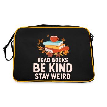 Lire des livres, être amical, rester bizarre - Sac Retro - noir/or - Dos