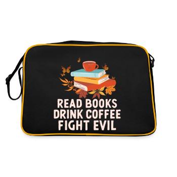 Lire des livres, boire du café, combattre le mal - Sac Retro - noir/or - Dos