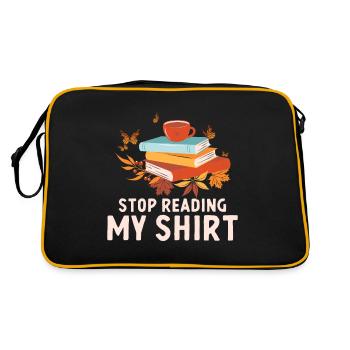 Arrête de lire ma chemise Drôle de rat de bibliothèque - Sac Retro - noir/or - Dos