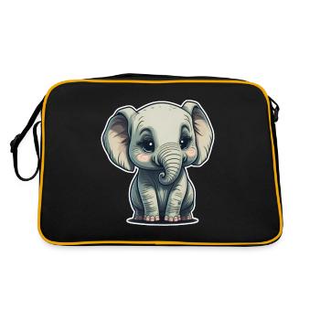 Mignon bébé éléphant éléphant - Sac Retro - noir/or - Dos