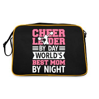 Cheerleader By Day World's Best Mom By Night - Retro Tasche - Schwarz/Gold - Hinten