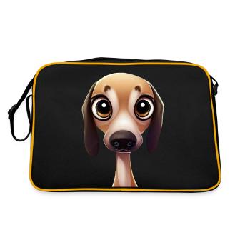 Pose gracieuse de lévrier - Sac Retro - noir/or - Dos