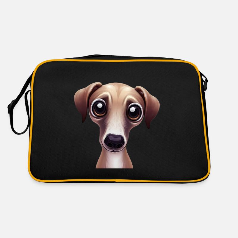 Schlankes und schnelles Greyhound-Artwork Retro Tasche