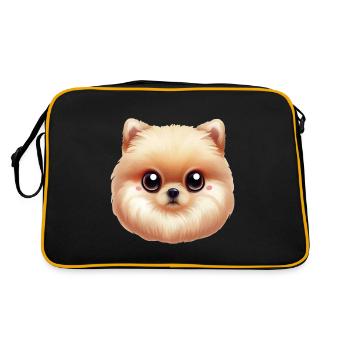 Playful Pomeranian Artwork - Retro Bag - black/gold - Back