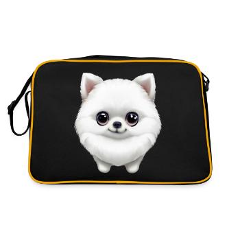Adorable chiot de Poméranie - Sac Retro - noir/or - Dos