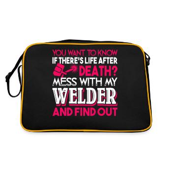 Welder Never Mess With Welder - Retro Bag - black/gold - Back