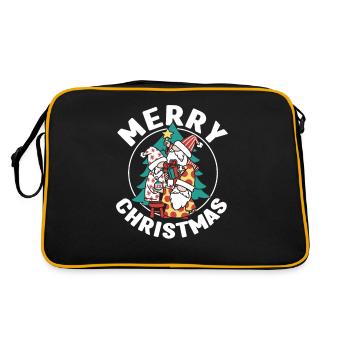Frohe Weihnachten Gnome Matching Familie Pyjamas - Retro Tasche - Schwarz/Gold - Hinten