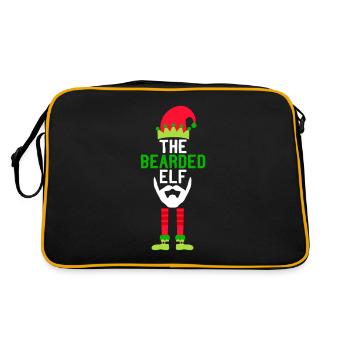 Der bärtige Elf Passende Familiengruppe Weihnacht - Retro Tasche - Schwarz/Gold - Hinten