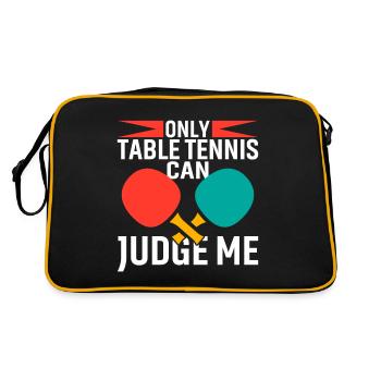 Nur Tischtennis Kann Über Mich Urteilen - Retro Tasche - Schwarz/Gold - Hinten