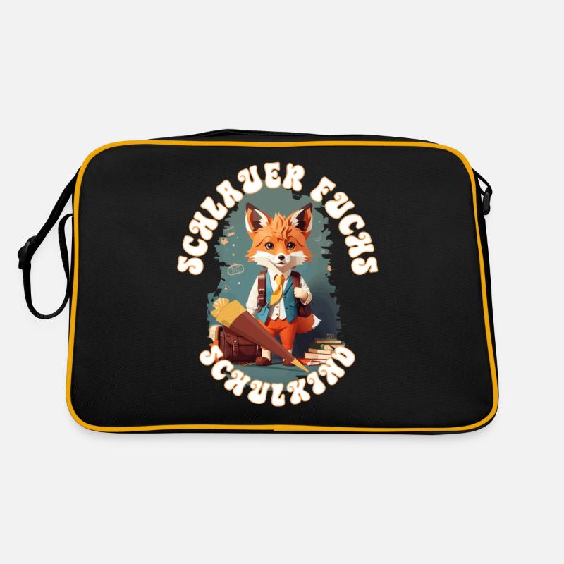 Un écolier renard rusé Retour à l’école Sac Retro