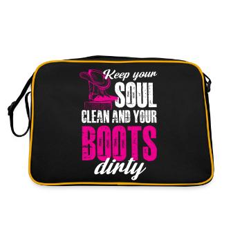 keep your soul clean and your boots dirty - Retro Bag - black/gold - Back
