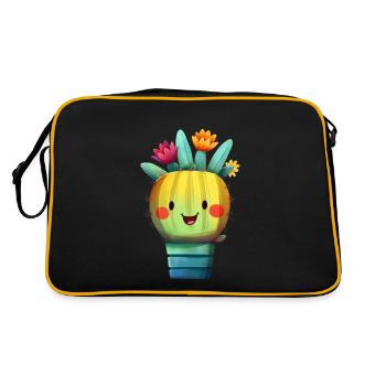 Cute Cactus Florist Succulent Lover Potted Plant - Retro Bag - black/gold - Back
