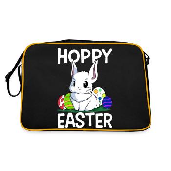 Hoppy Easter Sweet Easter Bunny Easter Egg Hunt - Retro Bag - black/gold - Back