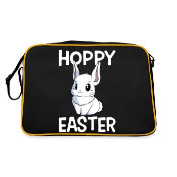 Hoppy Easter Sweet Easter Bunny Easter Egg Hunt - Retro Bag - black/gold - Back