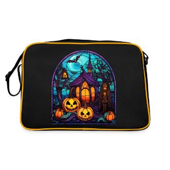 Halloween Stained Glass Stained Glass - Retro Bag - black/gold - Back