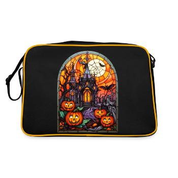 Halloween Stained Glass Stained Glass - Retro Bag - black/gold - Back