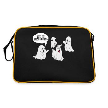 Ghost Hunt Cute Ghosts Creepy Halloween - Retro Bag - black/gold - Back