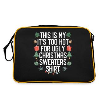 Das ist mein It's Too Hot For Ugly Christmas Sweat - Retro Tasche - Schwarz/Gold - Hinten