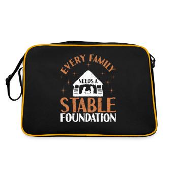 Jede Familie braucht ein stabiles Fundament Christ - Retro Tasche - Schwarz/Gold - Hinten