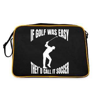 Golfer, golf, golf, golf club, golf course - Retro Bag - black/gold - Back