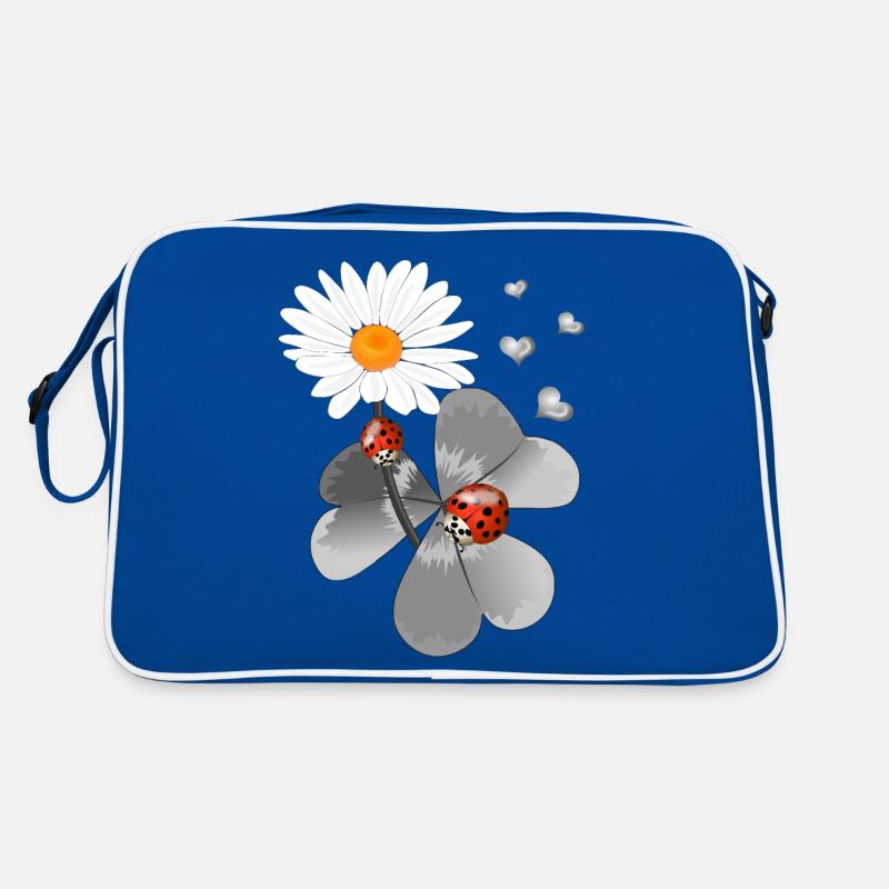 Klee mit Marienkäfer Retro Tasche