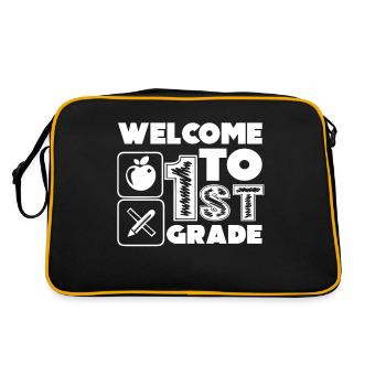 1st Grade Teacher Welcome To 1st Grade - Retro Bag - black/gold - Back