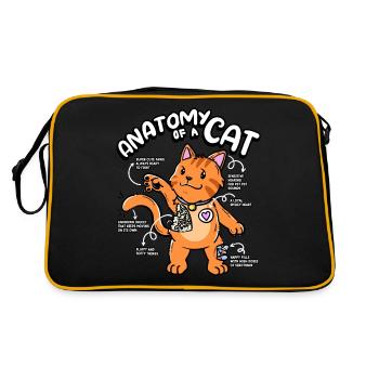Anatomie d’un chat Pattes mignonnes Sérotonine - Sac Retro - noir/or - Dos