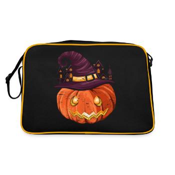 Chapeau de sorcière Halloween Costume Cadeau Citrouille - Sac Retro - noir/or - Dos