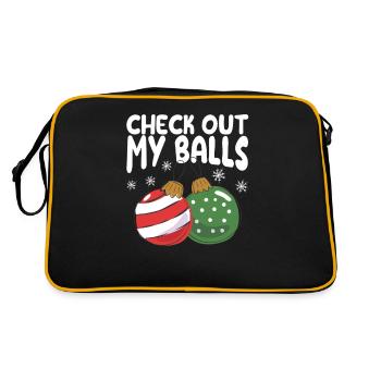 Découvrez mes couilles drôle sale blague de Noël - Sac Retro - noir/or - Dos