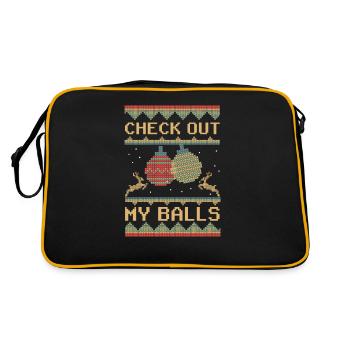 Découvrez mes couilles drôle sale blague de Noël - Sac Retro - noir/or - Dos