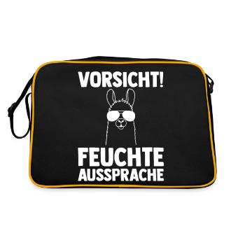 Lama - Retro Tasche - Schwarz/Gold - Hinten