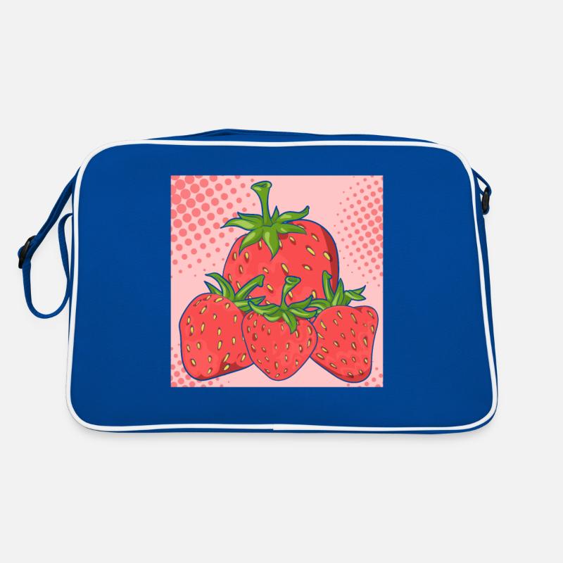 Sommerfrucht Rote Beeren Obst Geschenk Erdbeere Retro Tasche