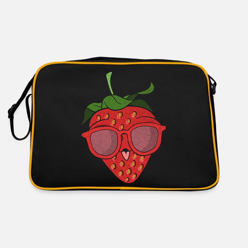 Coole Sonnenbrille Rote Beeren Geschenk Erdbeere Retro Tasche