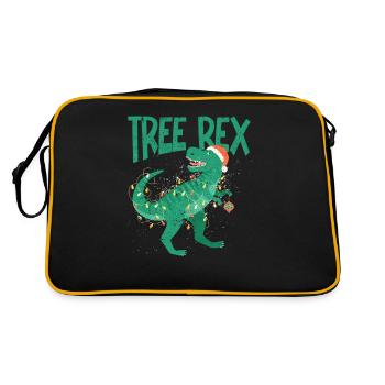 Baum Rex Dinosaurier Weihnachten Pyjamas Xmas - Retro Tasche - Schwarz/Gold - Hinten