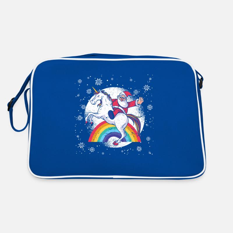 Weihnachten Niedlicher Weihnachtsmann Reitender Retro Tasche