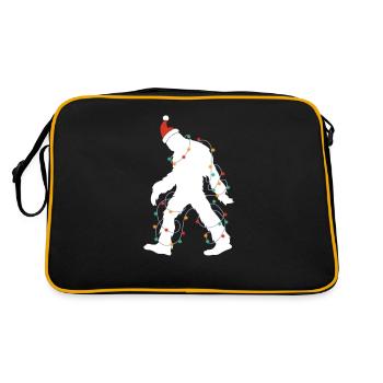 Bigfoot Santa Claus Christmas Tree Lights Xmas - Retro Bag - black/gold - Back