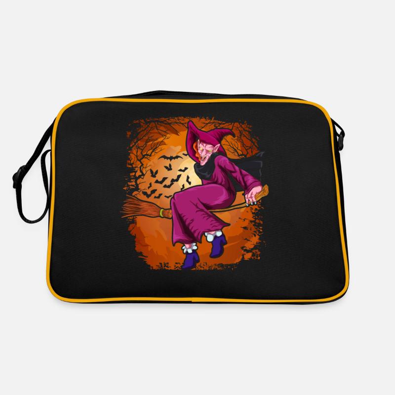 Creepy Halloween Gift Bat Witch Retro Bag